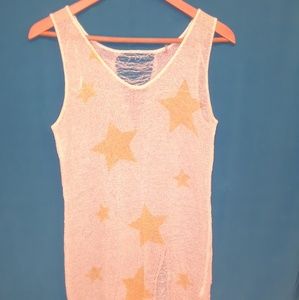 Beige Stretchy Knitted Tank Top Medium